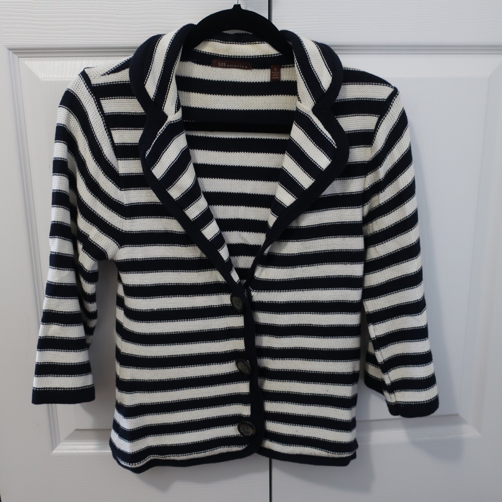 525 America Knit Blazer Stripe Sweater S
